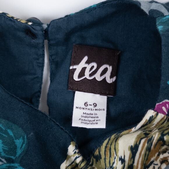 Tea Collection Caledonian Forest Animal Print Party Dress Dark Green Sz 6-9m - Picture 7 of 9